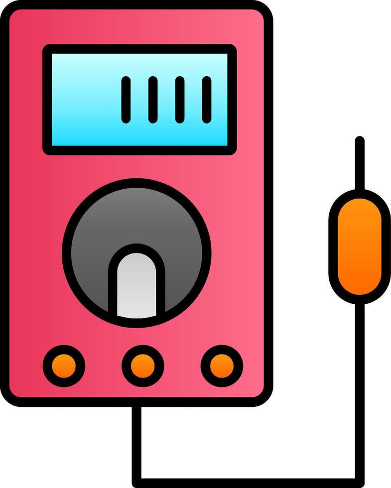 Voltmeter Line Filled Gradient  Icon vector