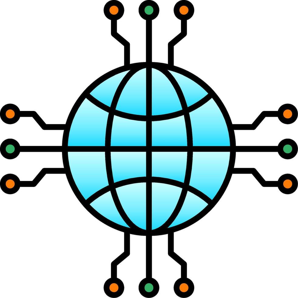 Network Line Filled Gradient  Icon vector