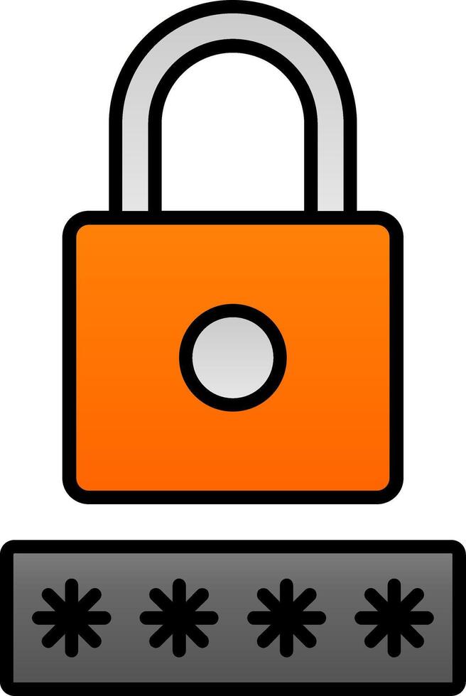 Security Pin Line Filled Gradient  Icon vector