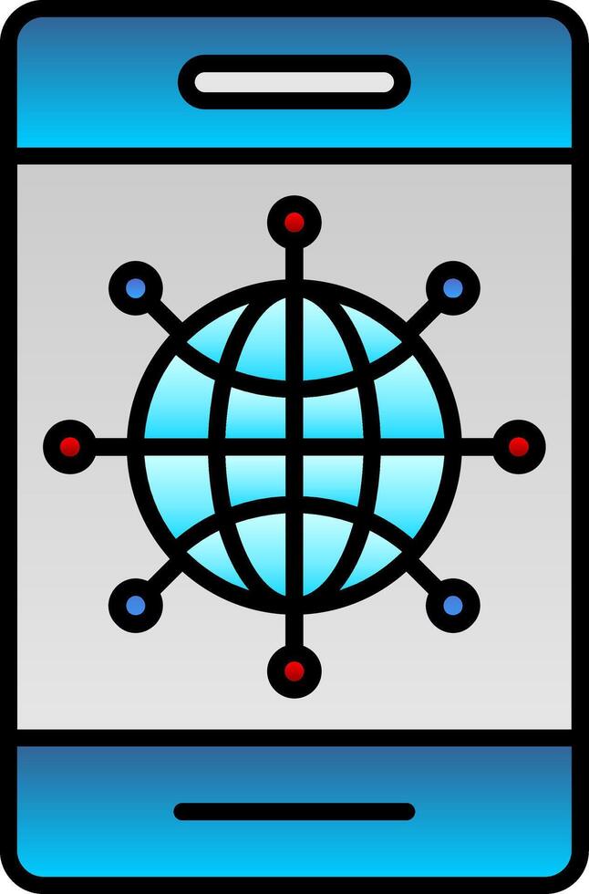 Internet Line Filled Gradient  Icon vector