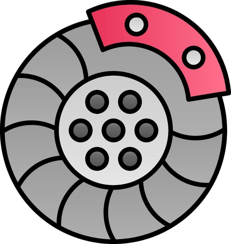 Brake Disk Line Filled Gradient  Icon vector