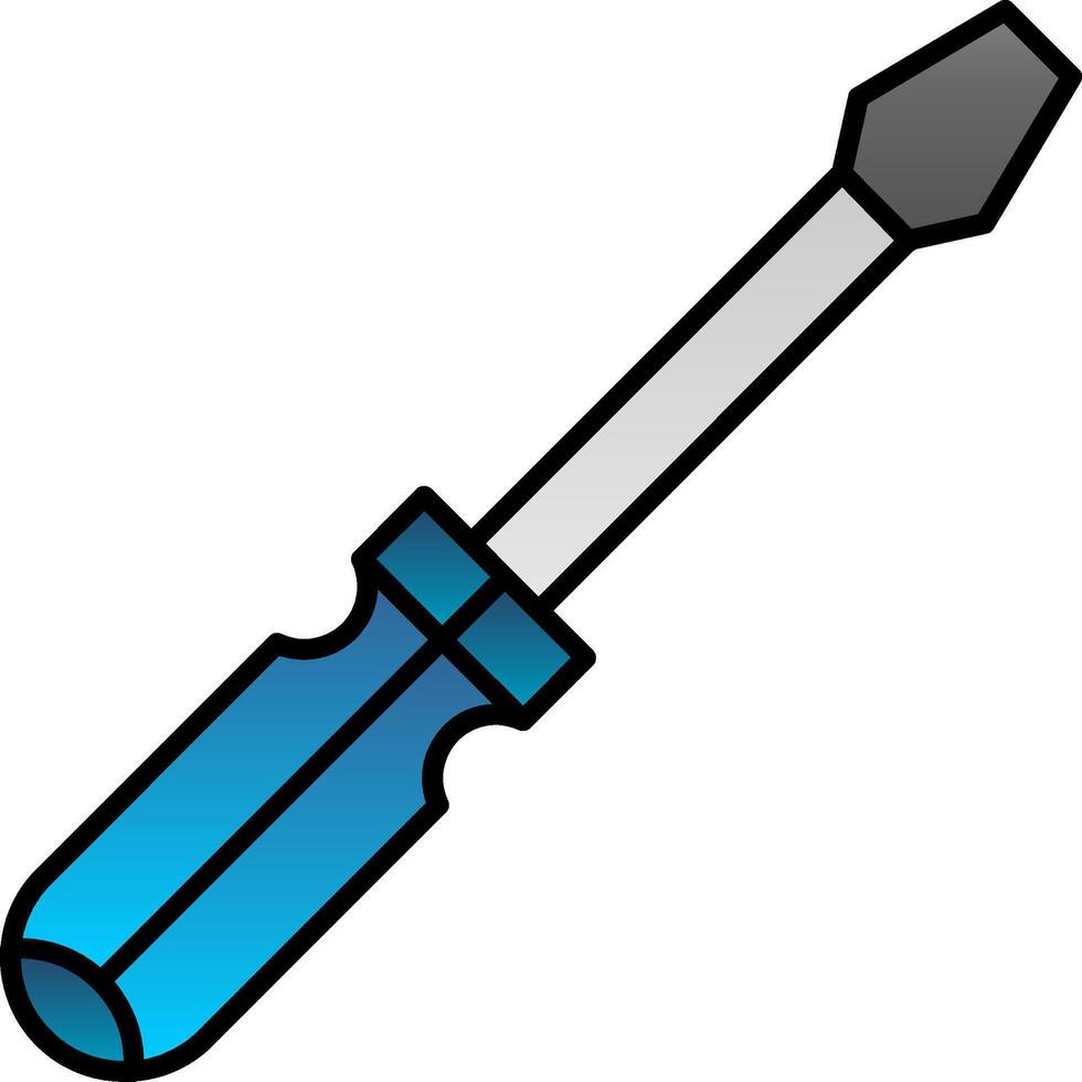 Screwdriver Line Filled Gradient  Icon vector