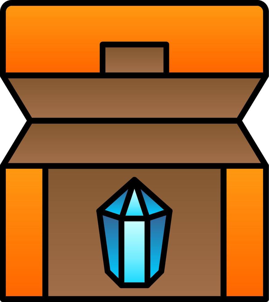 Treasure chest Line Filled Gradient  Icon vector