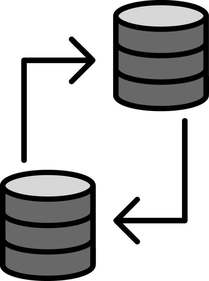 datos transferir línea lleno degradado icono vector