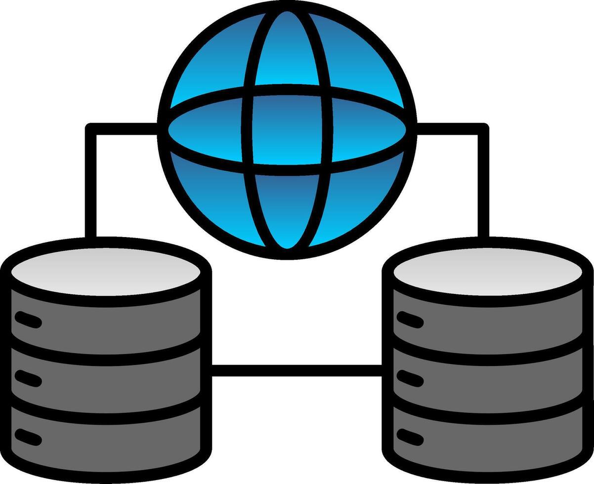 Network Data Line Filled Gradient  Icon vector