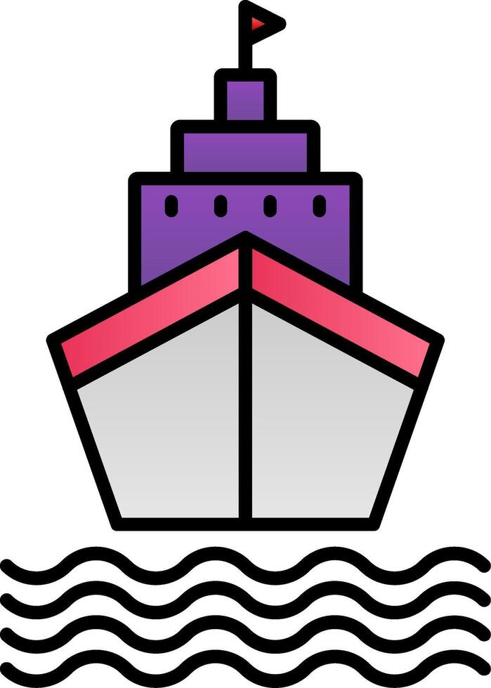 Ship Line Filled Gradient  Icon vector