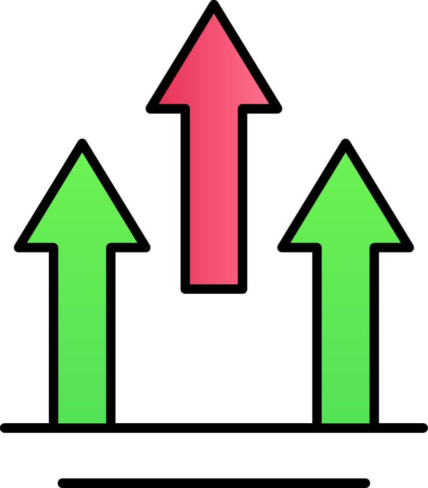 Arrows Line Filled Gradient  Icon vector