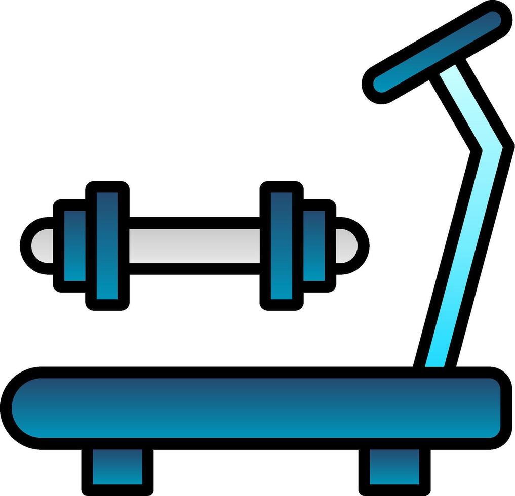 gimnasio línea lleno degradado icono vector