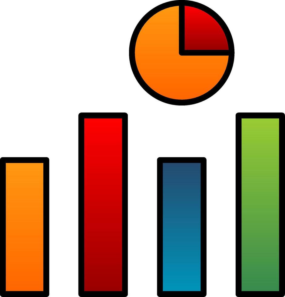 Analytics Line Filled Gradient  Icon vector