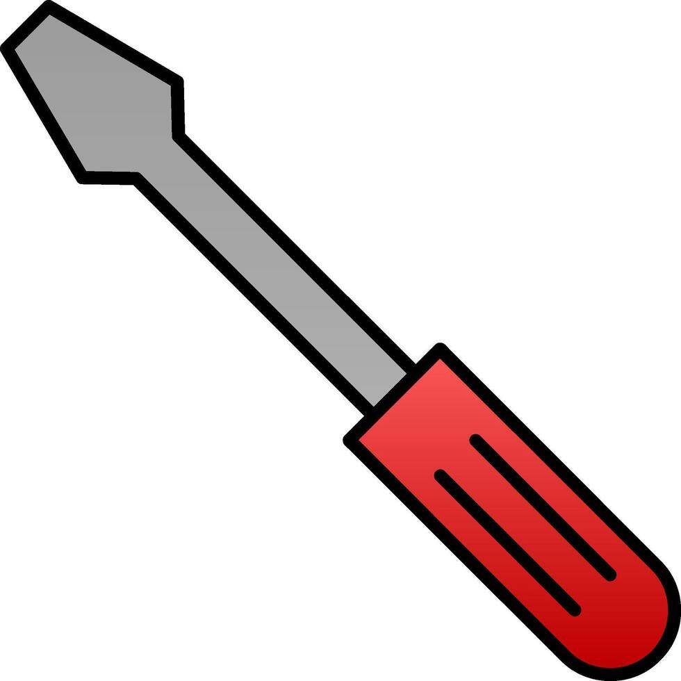 Screwdriver Line Filled Gradient  Icon vector