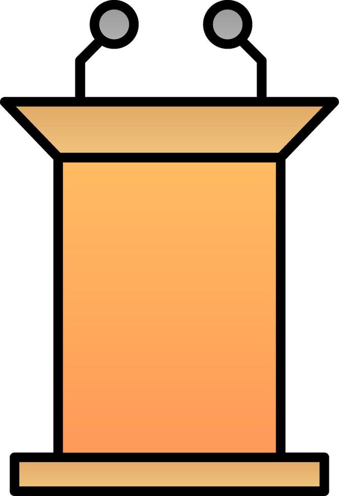 Podium Line Filled Gradient  Icon vector