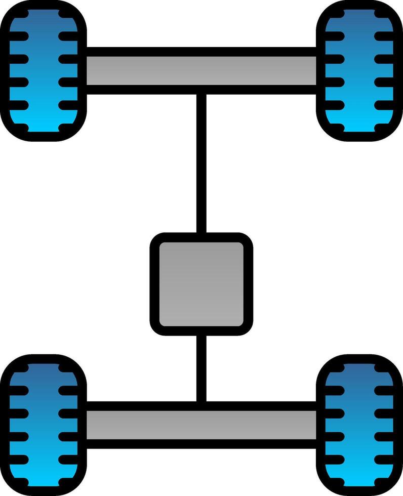 Axletree Line Filled Gradient  Icon vector