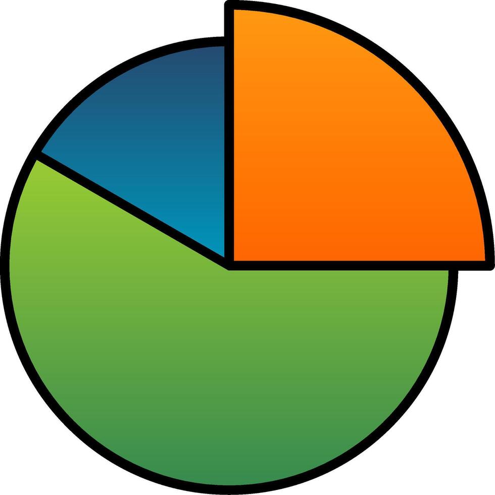 Pie Graphic Line Filled Gradient  Icon vector