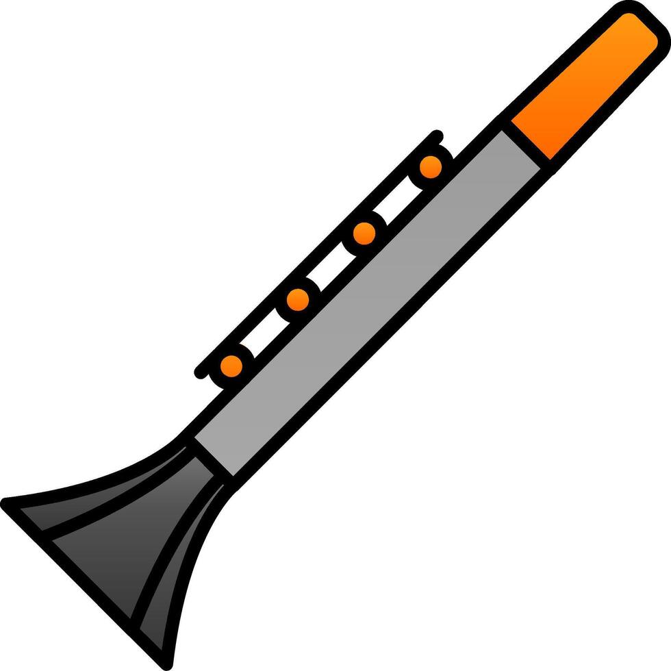 Clarinet Line Filled Gradient  Icon vector