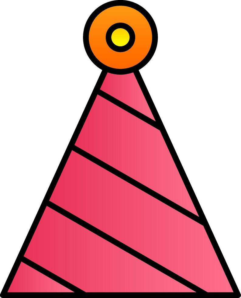 Party Hat Line Filled Gradient  Icon vector