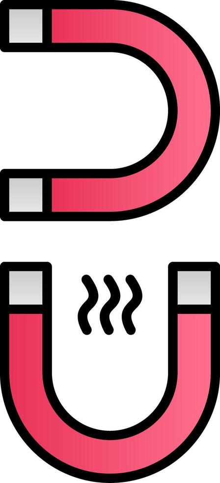 Magnet Line Filled Gradient  Icon vector