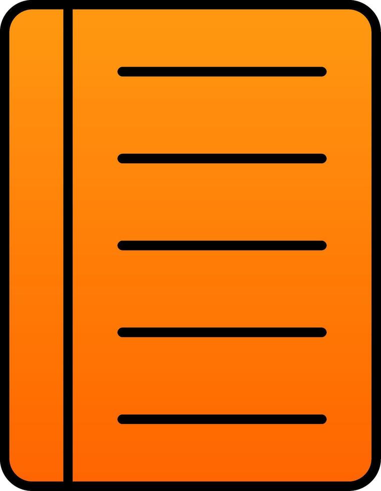 Notebook Line Filled Gradient  Icon vector