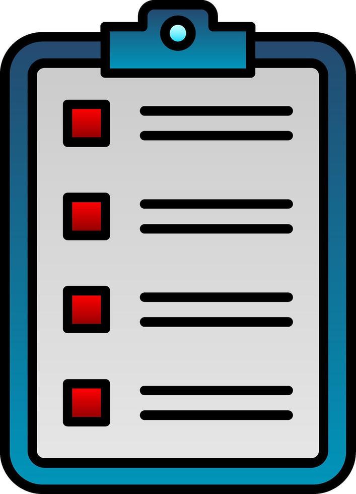 Checklist Line Filled Gradient  Icon vector