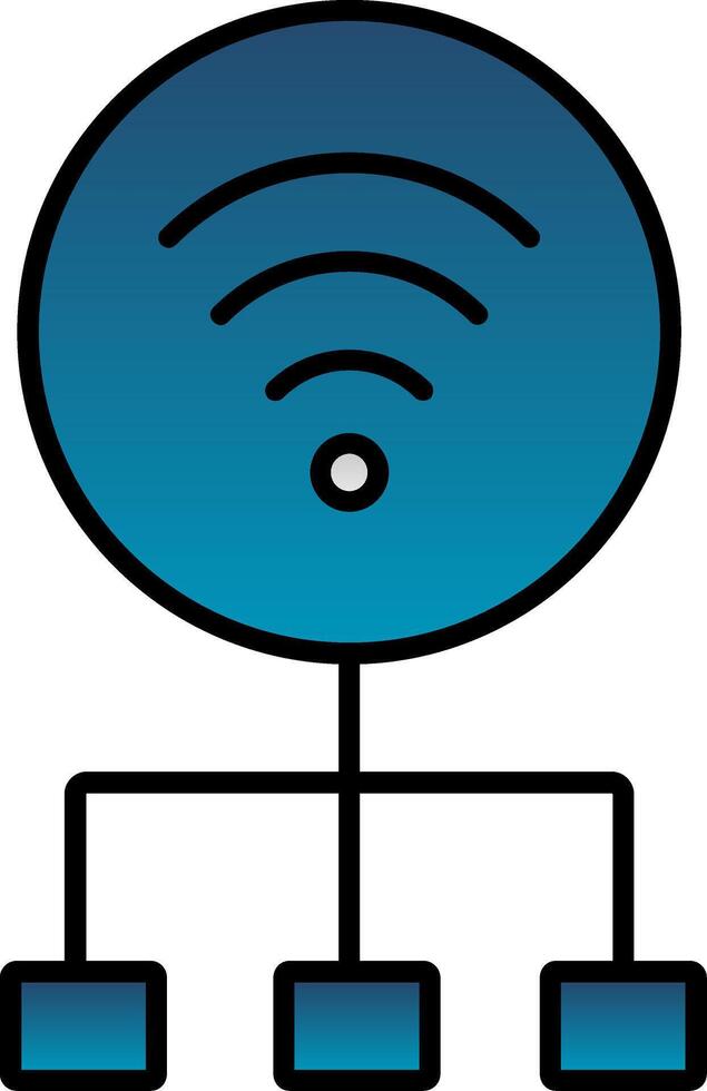 Network Line Filled Gradient  Icon vector
