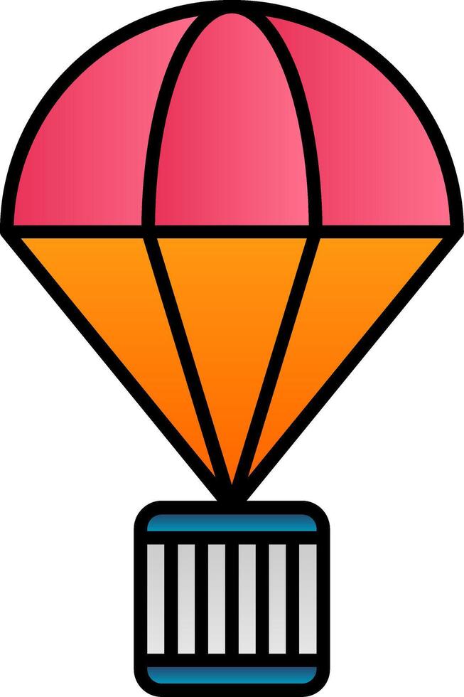 Parachute Line Filled Gradient  Icon vector