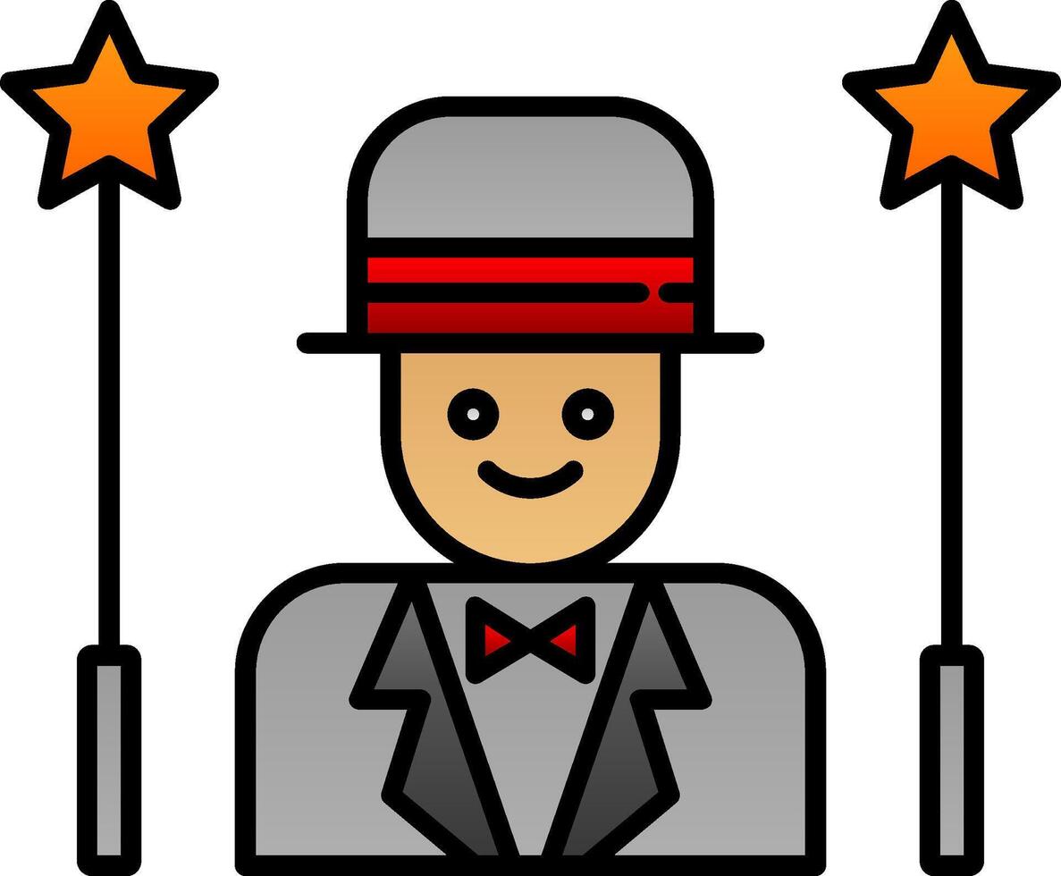 Magician Line Filled Gradient  Icon vector