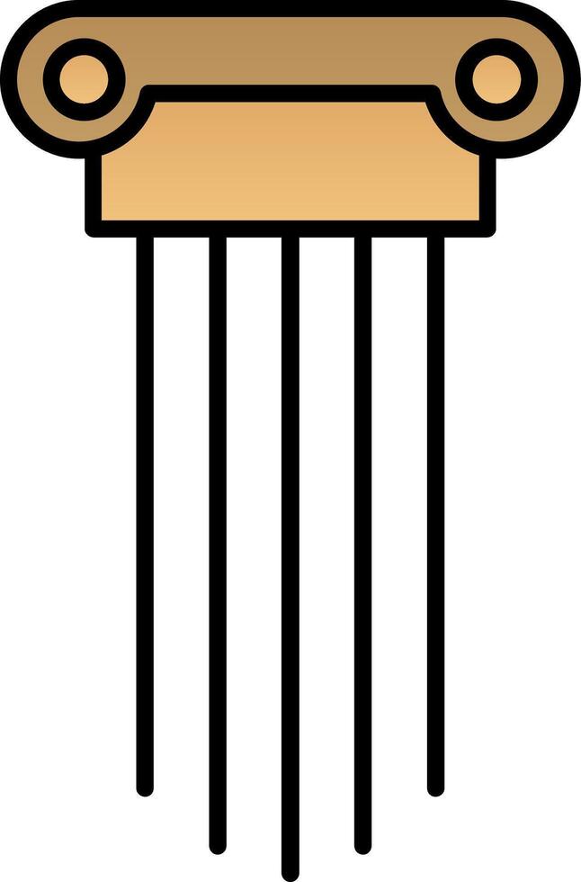 Greek Pillars Line Filled Gradient  Icon vector