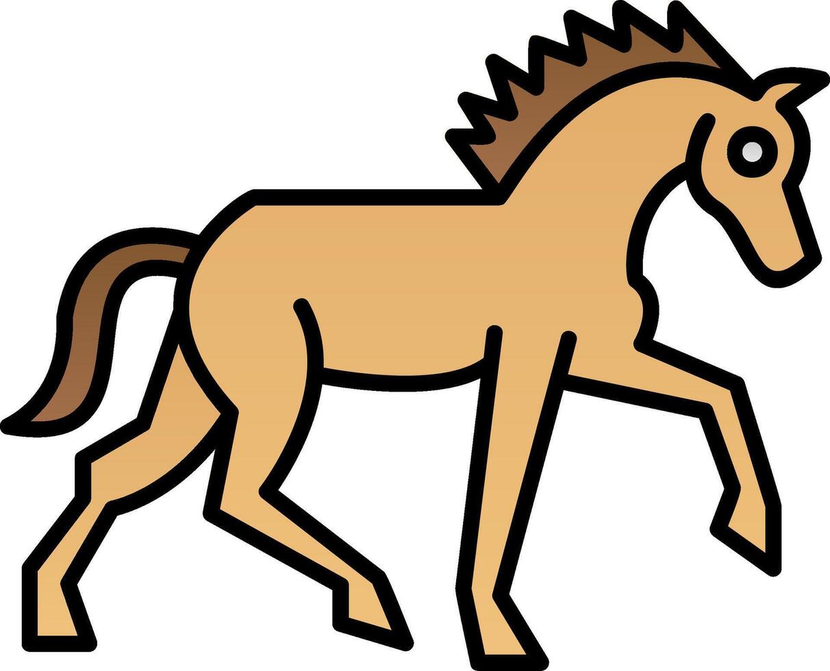 Horse Line Filled Gradient  Icon vector