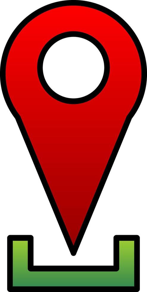 Location Pin Line Filled Gradient  Icon vector