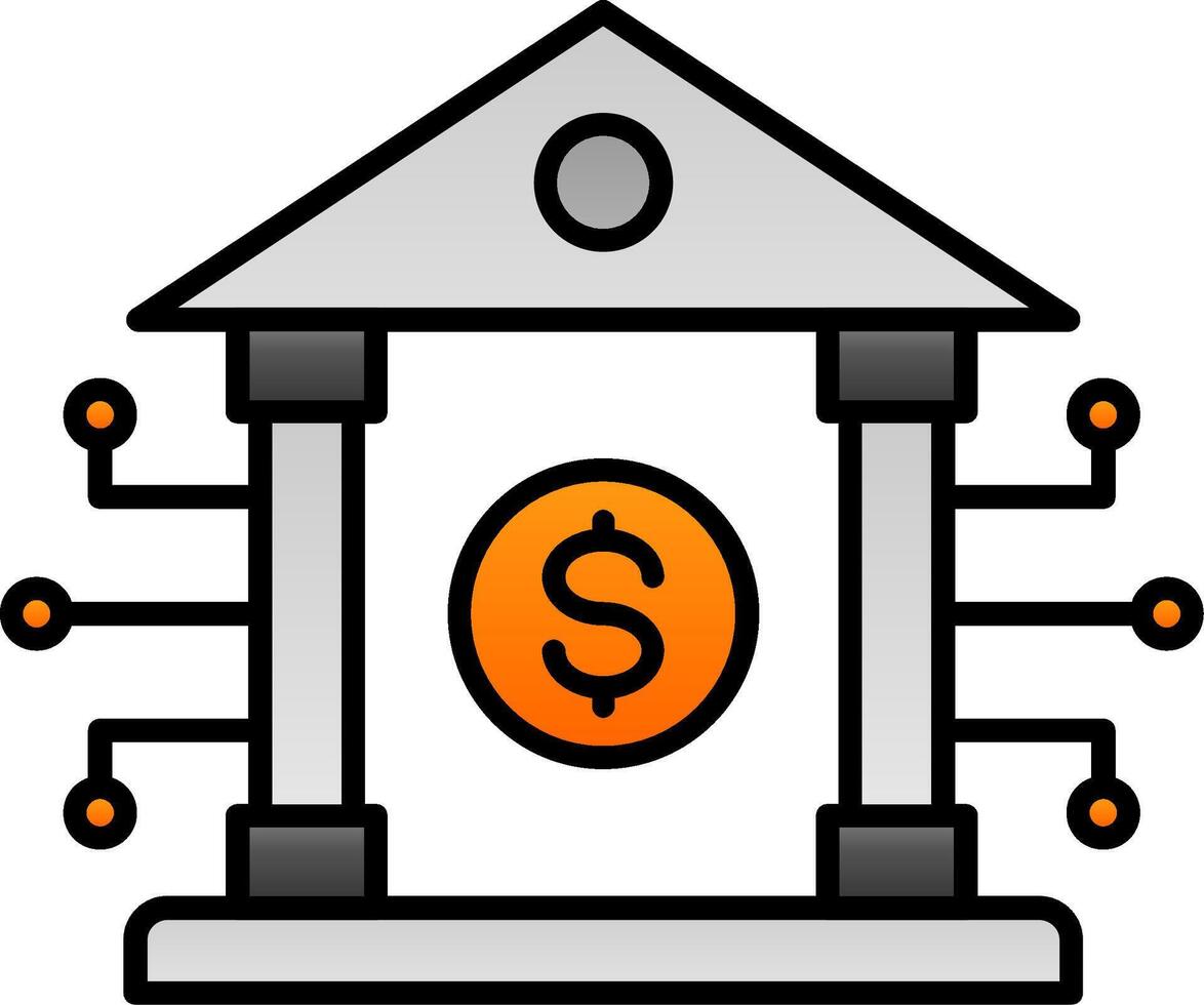 Banking System Line Filled Gradient  Icon vector