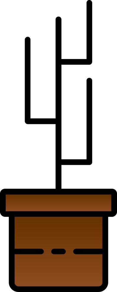 Pot Plant Line Filled Gradient  Icon vector