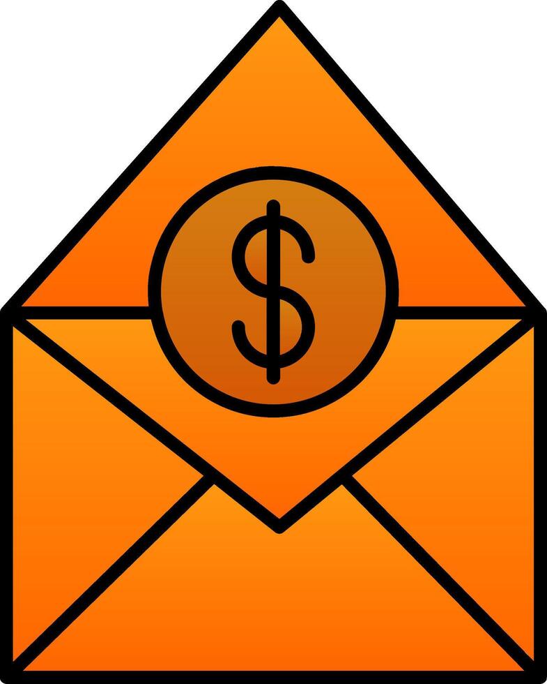 Salary Mail Line Filled Gradient  Icon vector