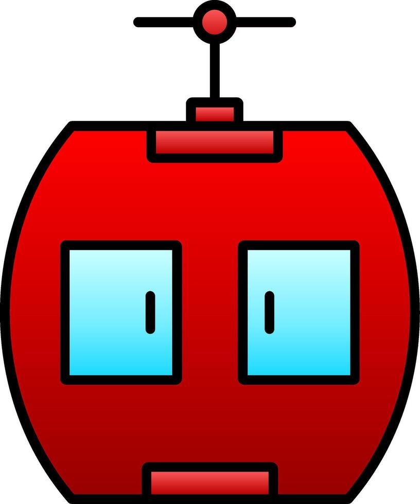 Gondola Line Filled Gradient  Icon vector