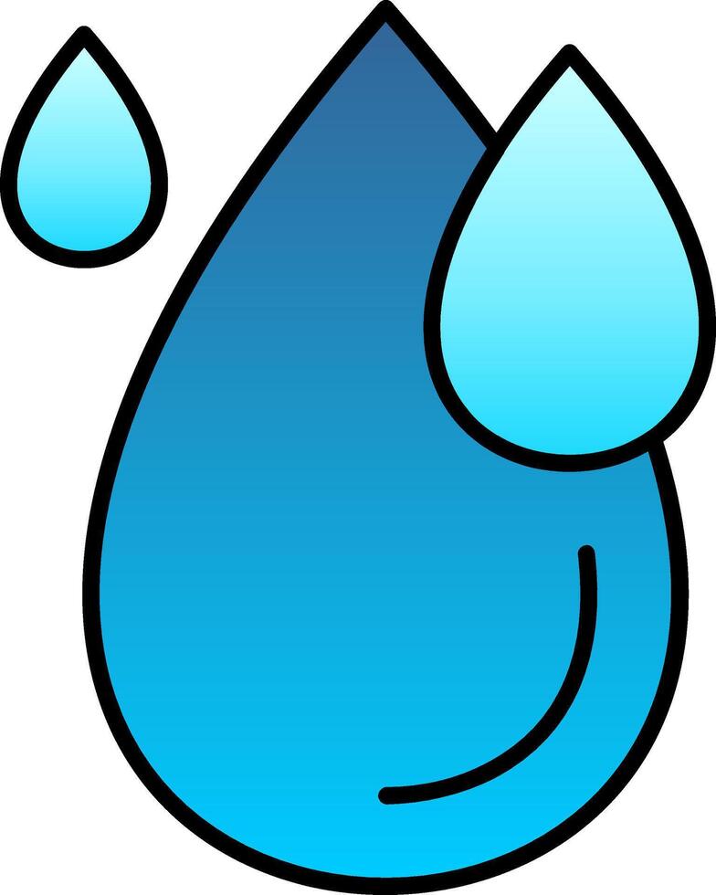 Water Drop Line Filled Gradient  Icon vector