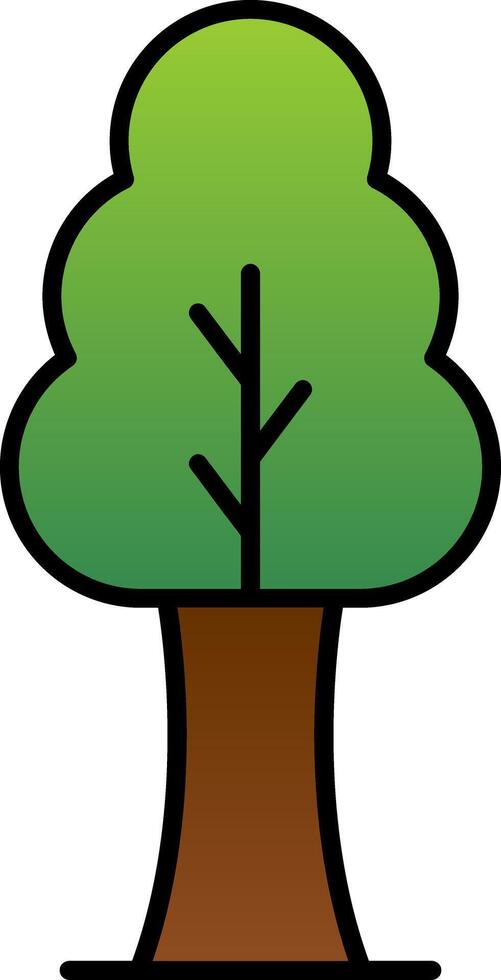Tree Line Filled Gradient  Icon vector
