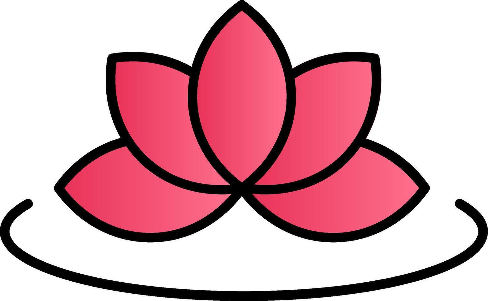 Lotus Line Filled Gradient  Icon vector