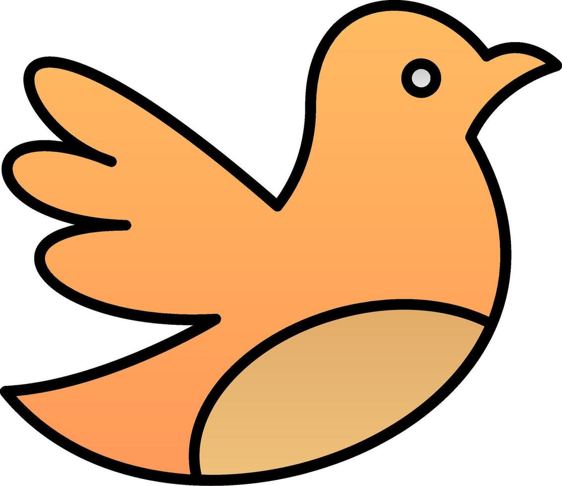 Bird Line Filled Gradient  Icon vector