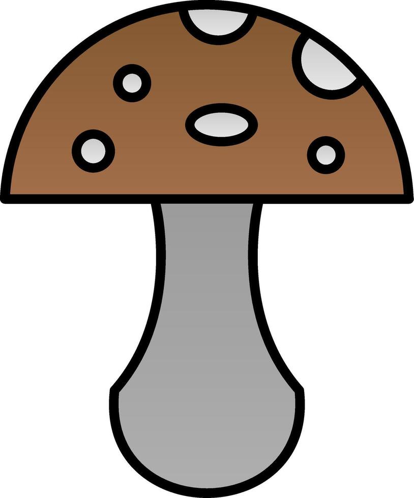 Mushroom Line Filled Gradient  Icon vector