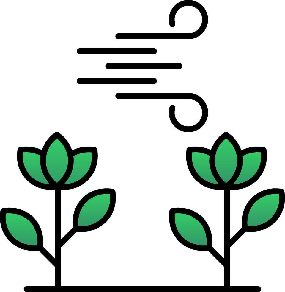 fotosíntesis línea lleno degradado icono vector