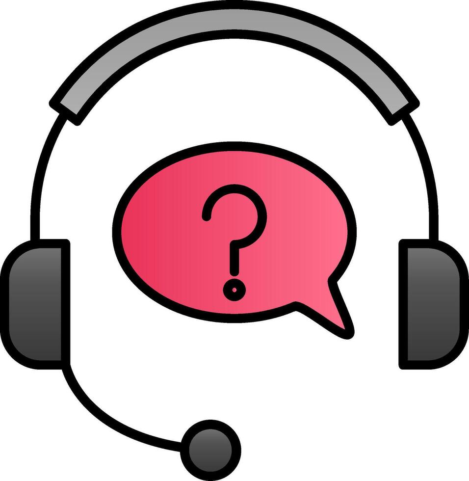 Help Line Filled Gradient  Icon vector