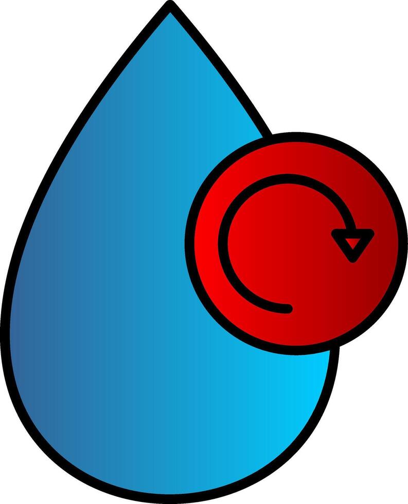 agua reciclar línea lleno degradado icono vector