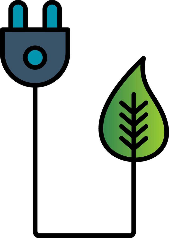 Bio Energy Line Filled Gradient  Icon vector