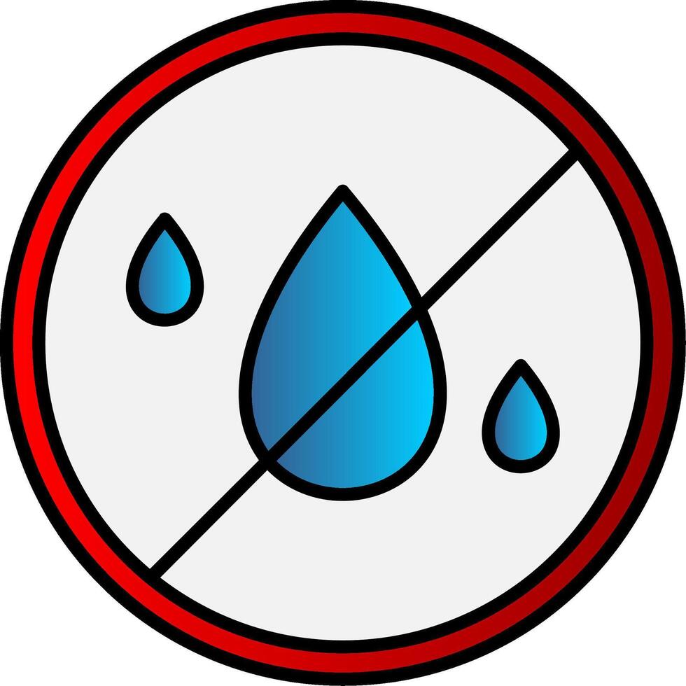 No agua línea lleno degradado icono vector