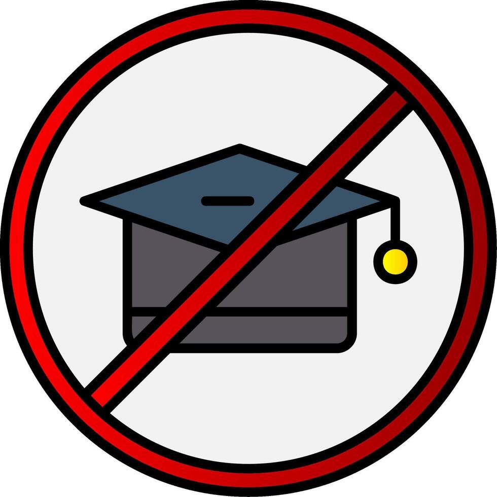 No Education Line Filled Gradient  Icon vector