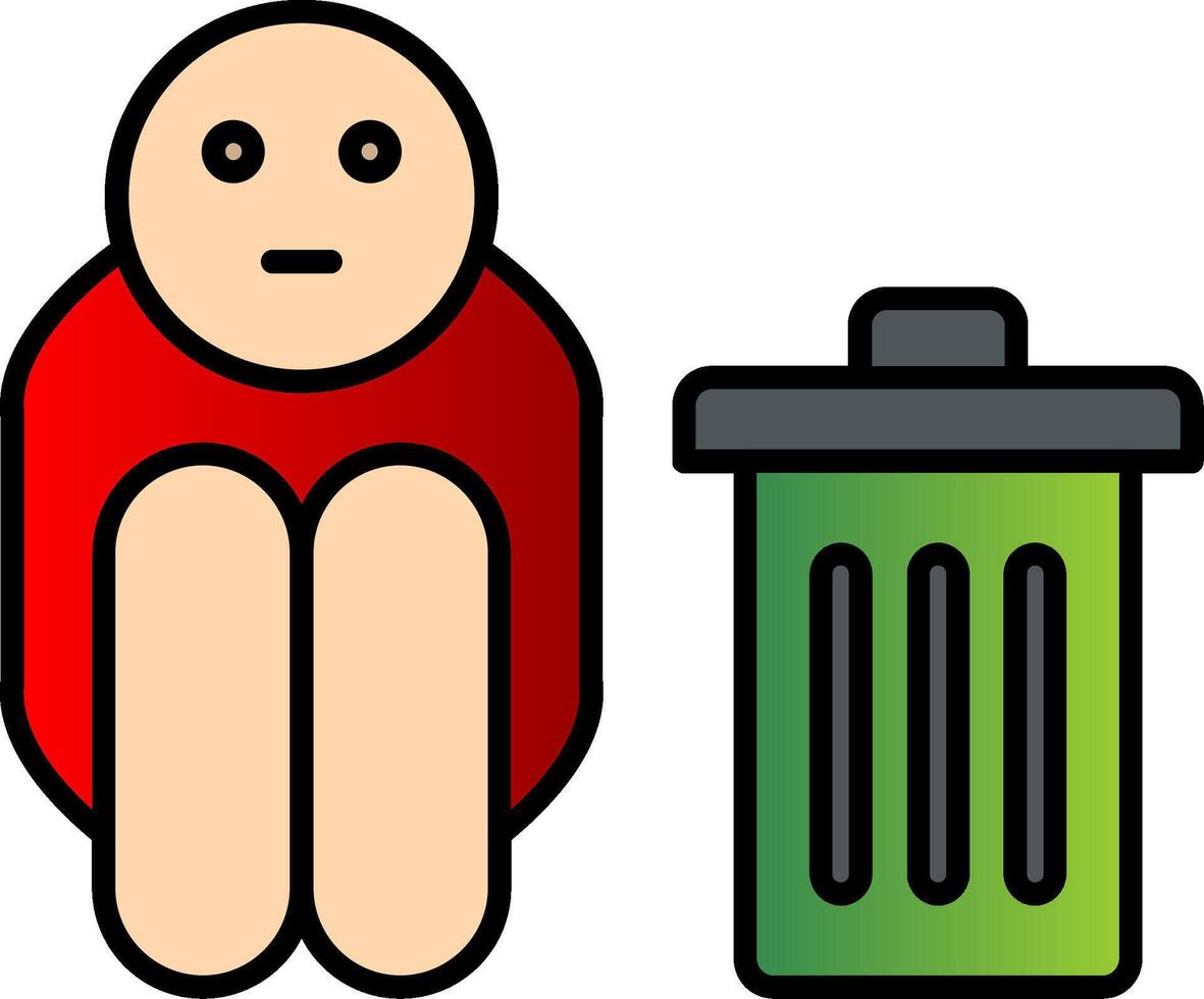 Scavenger Line Filled Gradient  Icon vector