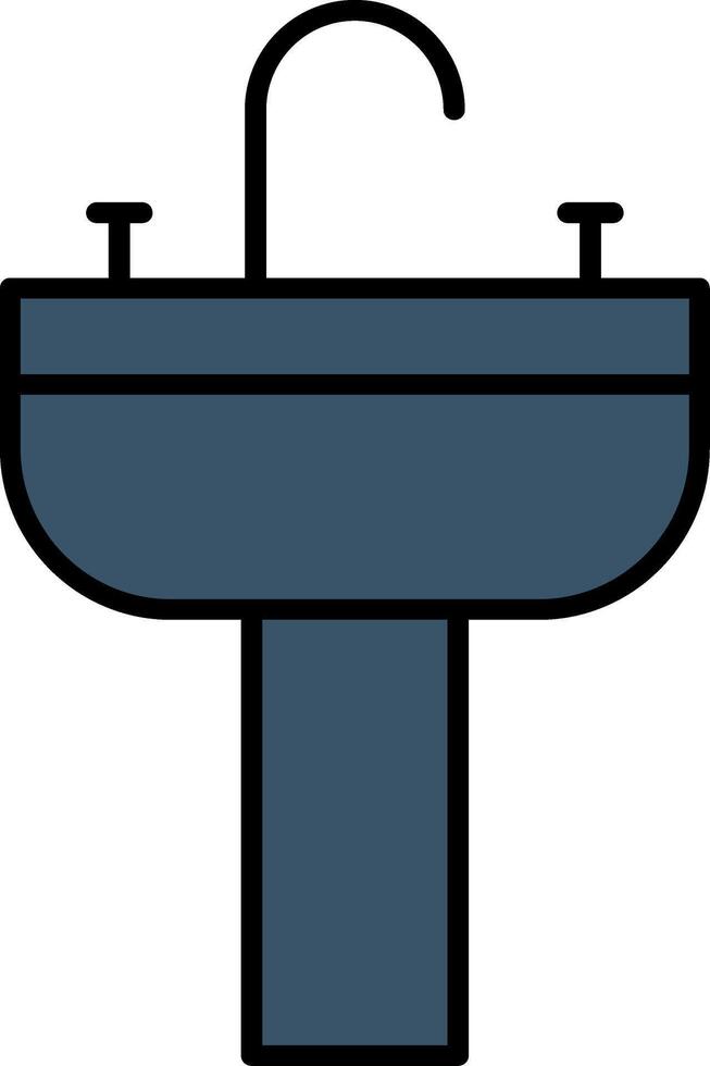 Sink Line Filled Gradient  Icon vector