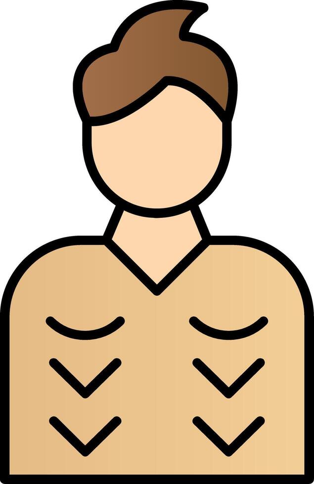 Malnutrition Line Filled Gradient  Icon vector