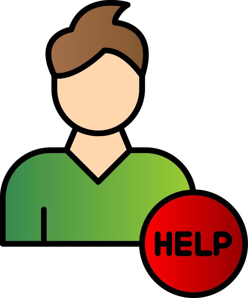 Help Line Filled Gradient  Icon vector