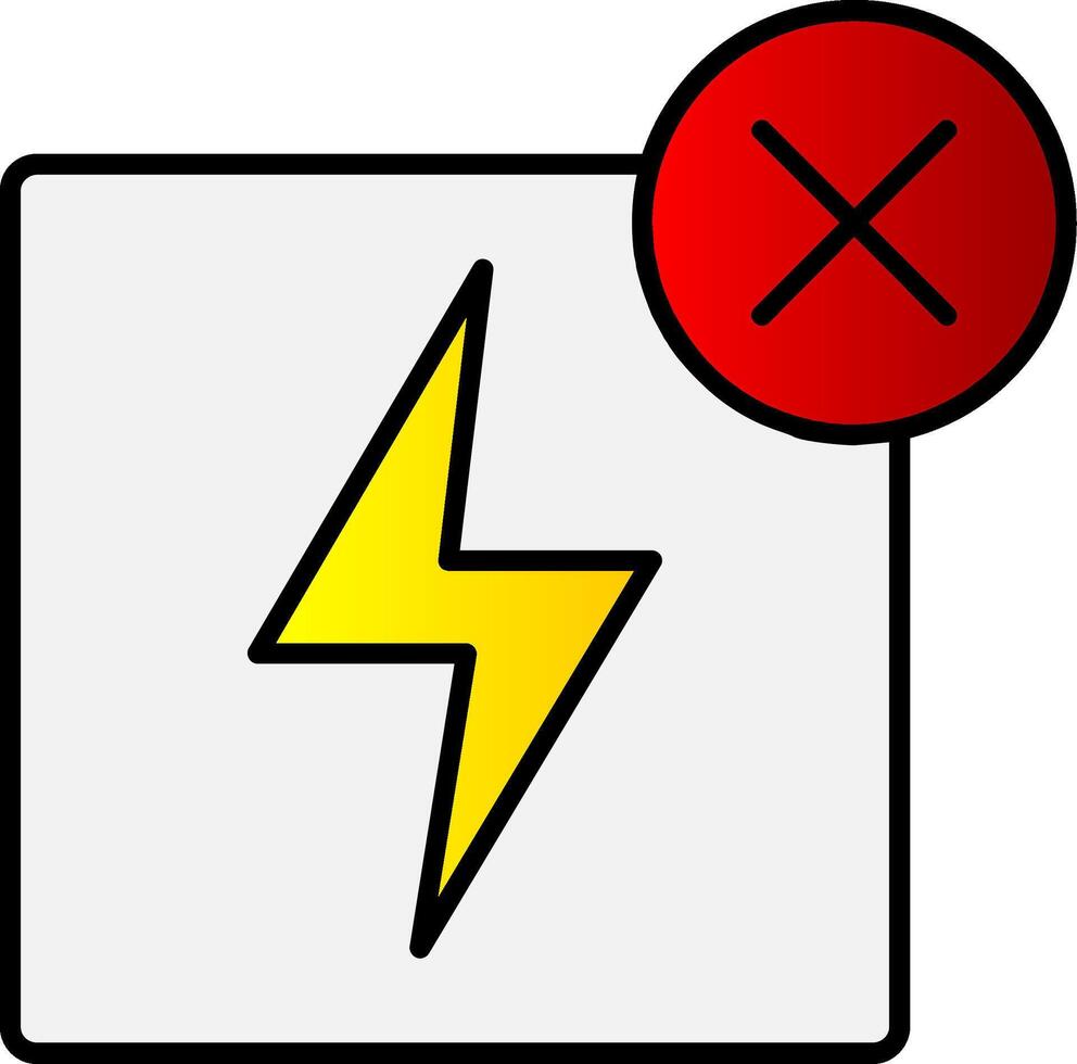 No Electricity Line Filled Gradient  Icon vector