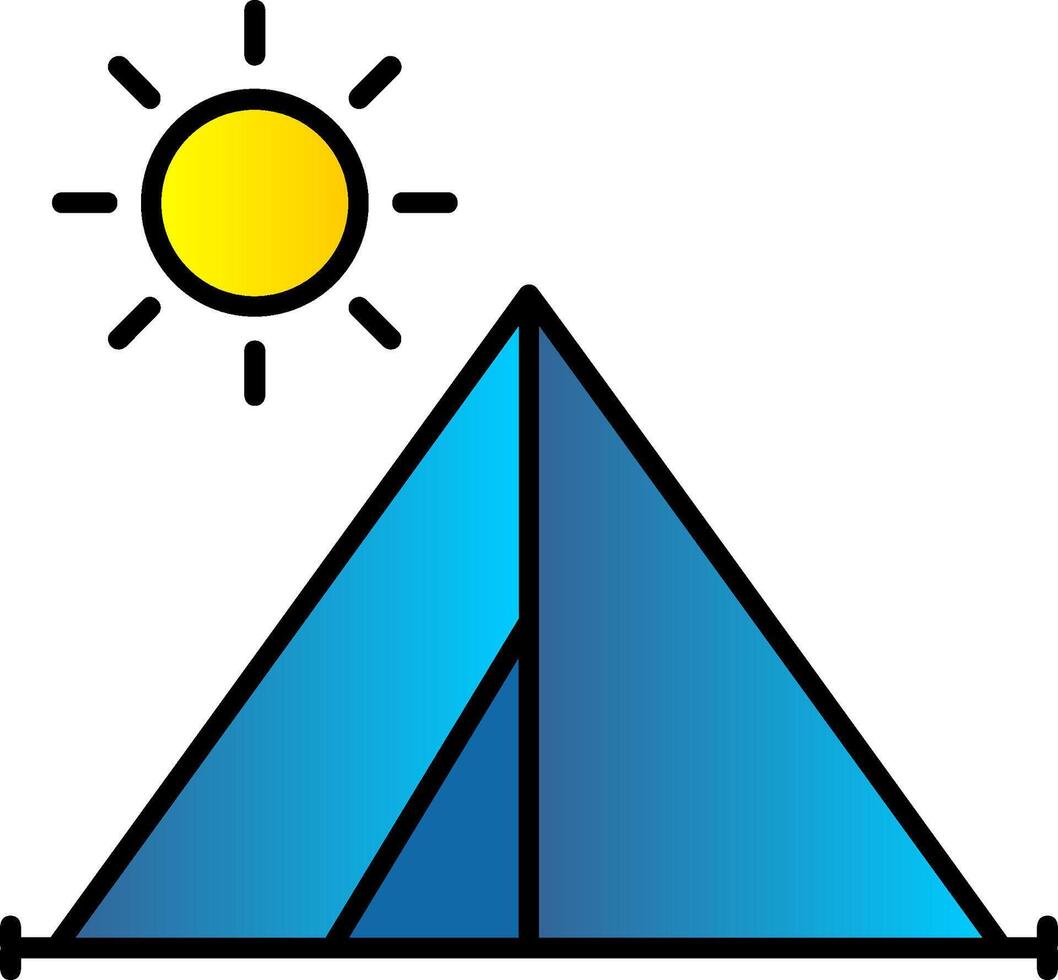 Tent Line Filled Gradient  Icon vector