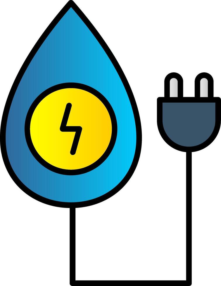 Water Energy Line Filled Gradient  Icon vector